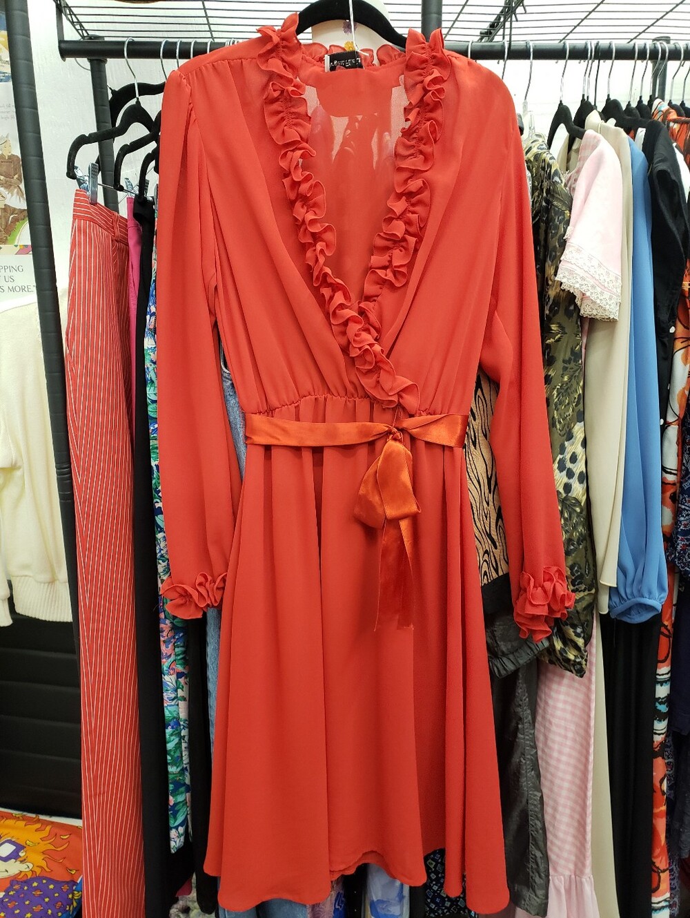Vintage 1970s Ruffle Dress